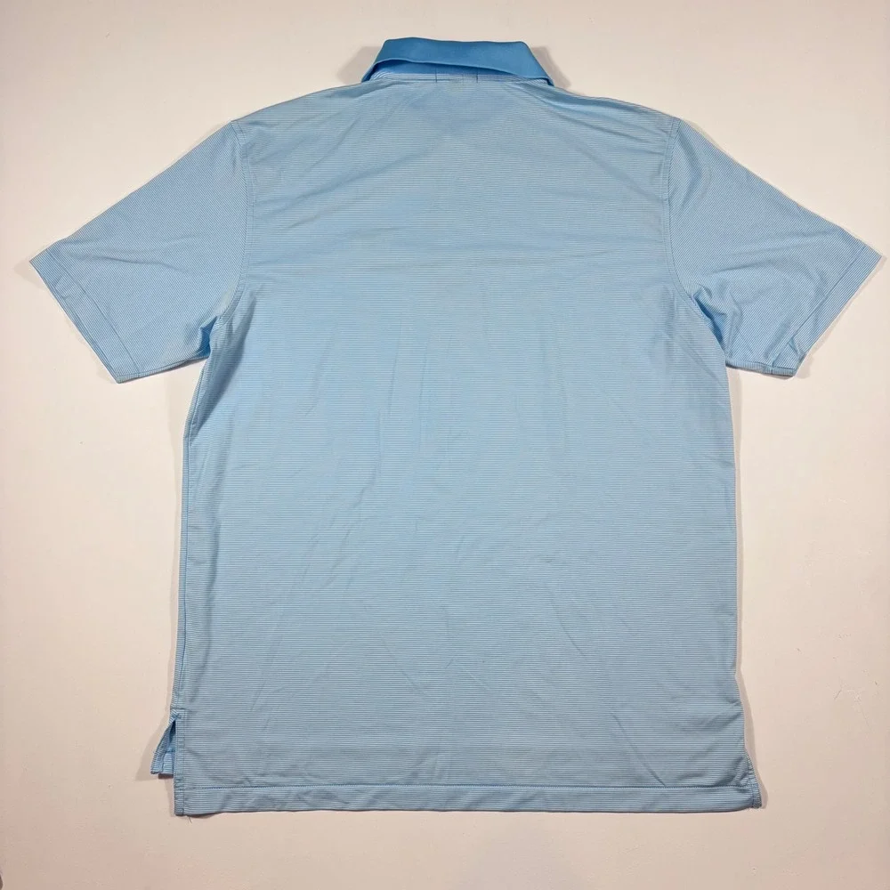 Peter Millar Summer Comfort Polo Mens Large Striped Blue Butterfield Country